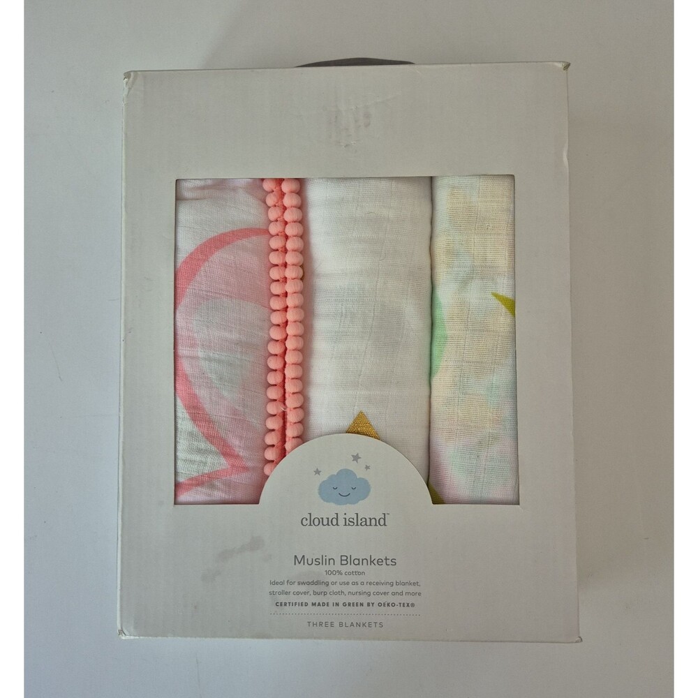 Cloud Island Boxed Set 3 Girl Cotton Muslim Blankets You are Loved 47 x 47 IN